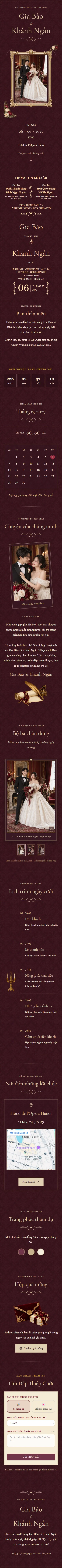 Thiết kế thiệp cưới Baroque — Đỏ Đậm