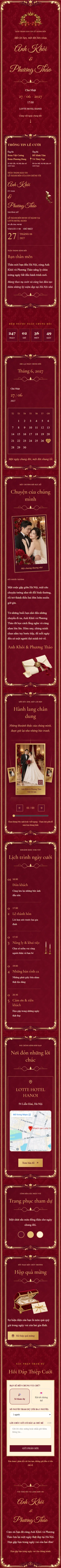 Thiết kế thiệp cưới Đỏ vàng hoàng gia